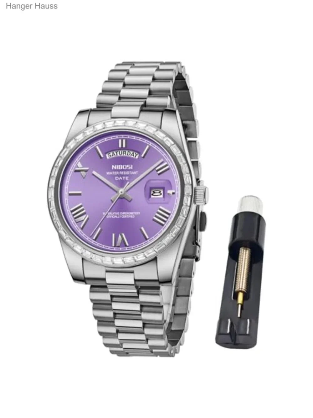 Men's Analog Quartz Watch Stainless Steel Day Date Dress Wristwatch